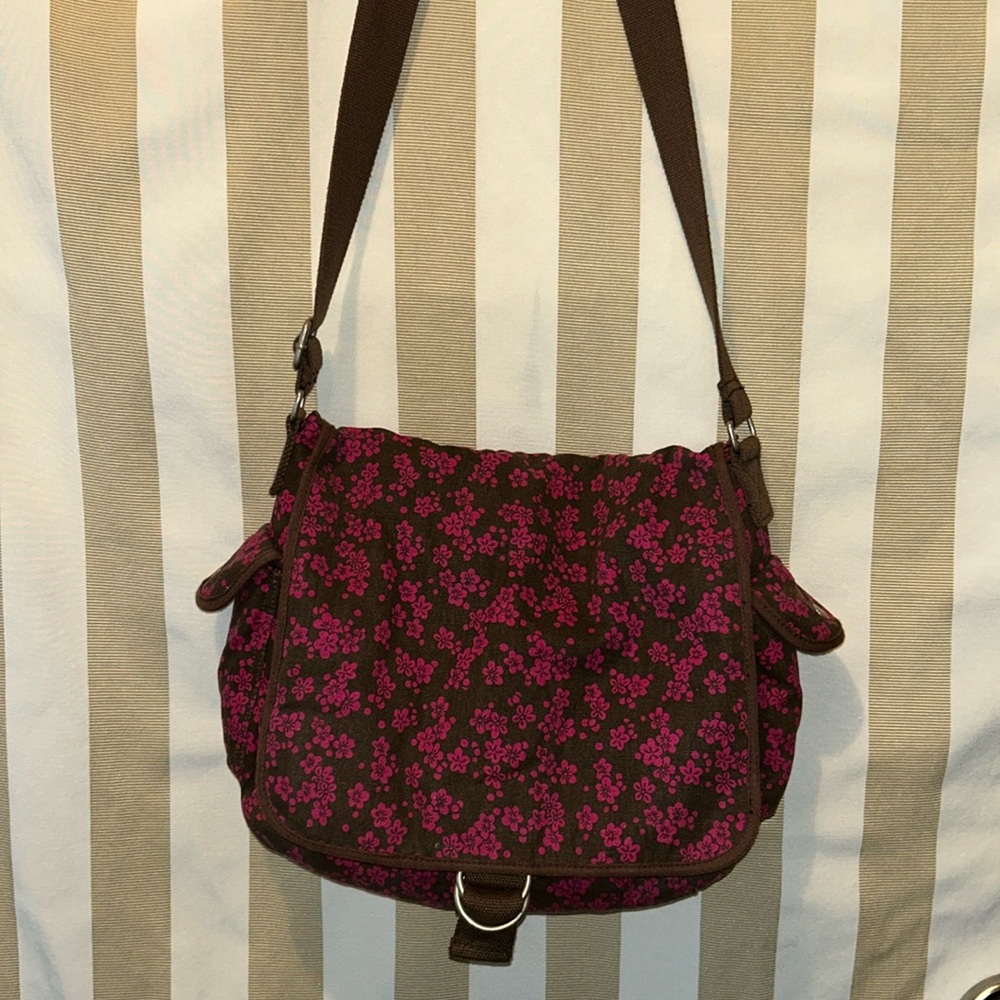 Aeropostale Pink and Brown Floral Bag